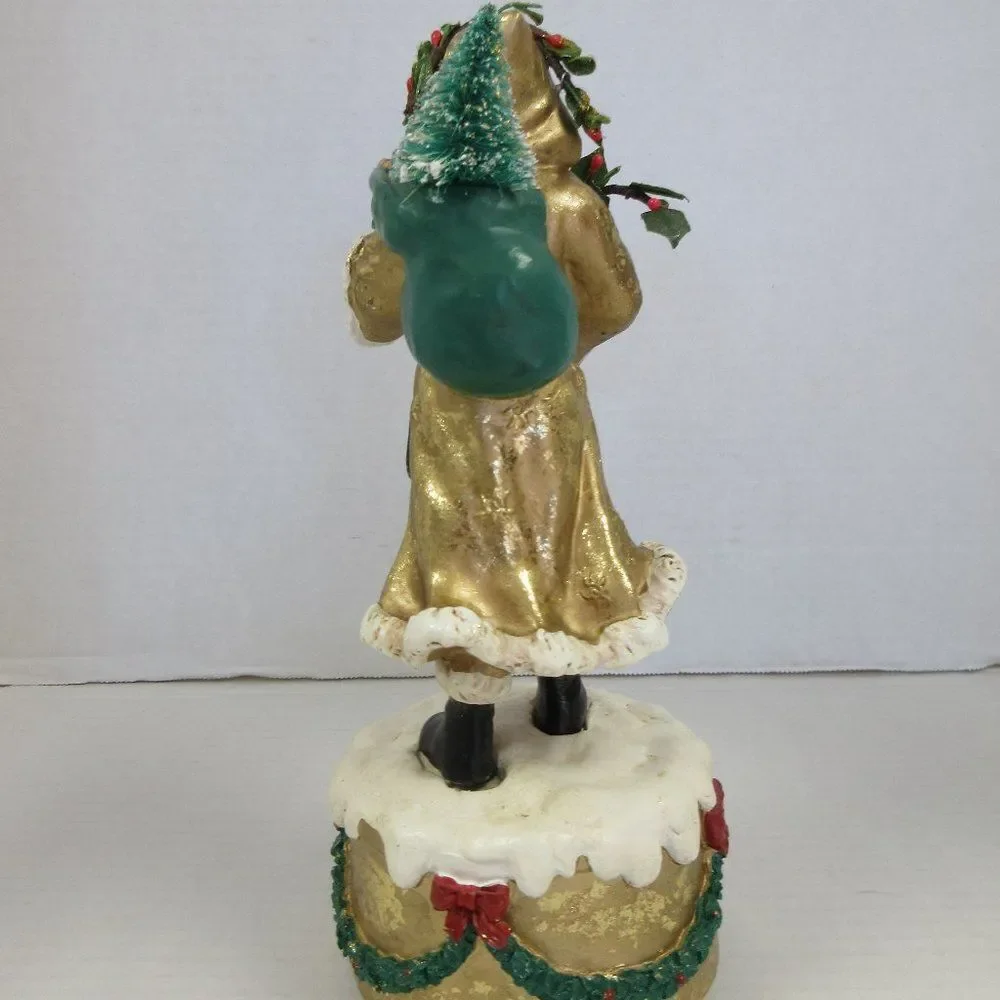 DEPT 56 Old World Santa Gold Music Box Oh Christmas Tree Father Frost St‎ Nick